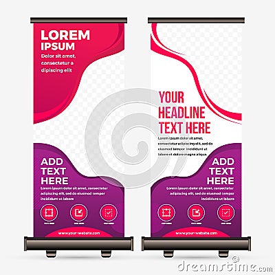 Dynamic Business Roll Banner Gradient Background Stock Photo