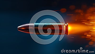 Dynamic close up of bullet casing ejecting, capturing action summer olympics sport concept Stock Photo