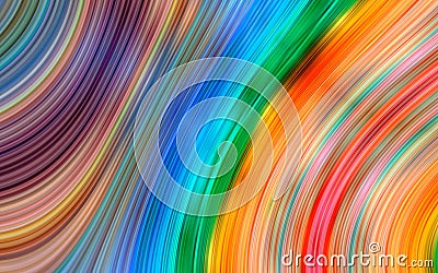 Dynamic color series. Artistic abstraction with colorful wavy lines. Creative multi colored wave line pattern. Stock Photo