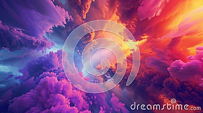Dynamic Color Storm A whirlwind of intense colors colliding with each other creating a dynamic and everchanging storm of Stock Photo
