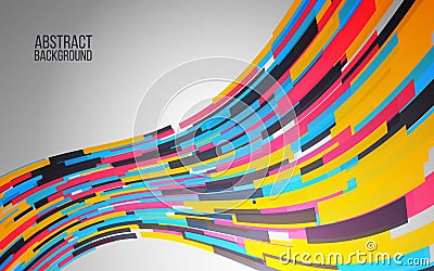 Dynamic colorful wave. Abstract background for web, poster, banner. Modern color design. Vector illustration Vector Illustration