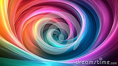 Dynamic colors blend seamlessly in a captivating spiral design with depth. Generative AI Stock Photo