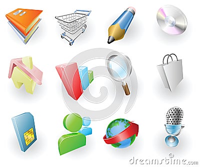 Dynamic Colour Web and Application Icon Set Vector Illustration