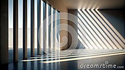 A Dynamic Composition of Shadows, Creating Intriguing Shapes and Textures Through Light Generative AI Algorithmic art Stock Photo