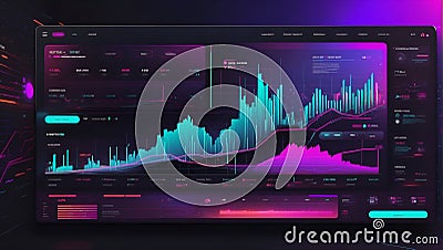dynamic crypto hub: a cyberpunk website journey. generative ai Stock Photo