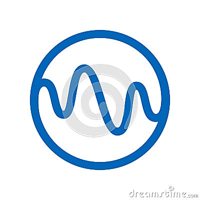 Dynamic Curl Wave Circle Symbol Vector Illustration