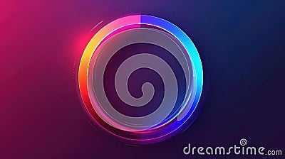 Vibrant 3D Circular Progress Bar with Smooth Gradients and Particle Effects for Modern Loading Screens Stock Photo