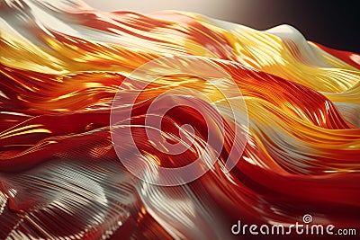 Twisted flag waves in 3D: Spain's modern minimalist desig Stock Photo