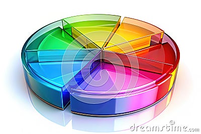 Dynamic 3D Pie Chart A Vibrant and Professional Data Visualization Tool for Business Presentations and Data Analysis Stock Photo