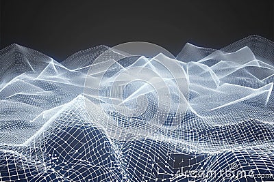 Dynamic 3D render interconnected dots and lines evoke digital complexity Stock Photo
