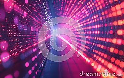 Dynamic data stream in cyber tunnel representing the flow of information in digital networks Stock Photo