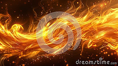 Dynamic depiction of a blazing fireball streaking across the sky leaving a trail of sparks in its Stock Photo