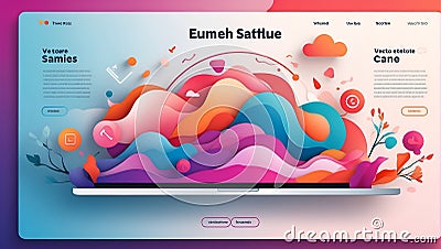 Dynamic Design Canvas: Versatile UI UX Palette. AI generate Stock Photo