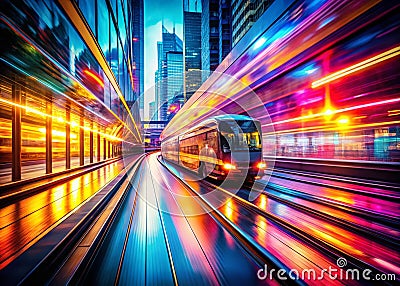 Dynamic Double Exposure Capturing the Essence of Speed and Motion in an Abstract Blurred Artistic Fusion Stock Photo