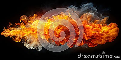 Dynamic Fiery Smoke Explosion Abstract Art Generative AI Stock Photo