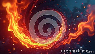 Dynamic fiery swirls, creating an abstract burning effect , red, art Stock Photo