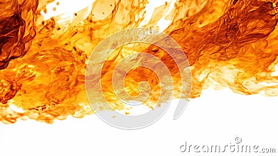 Dynamic Flames: Fiery Motion on a White Background, Generative AI Stock Photo