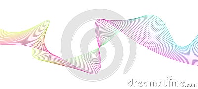 Dynamic flowing wave lines design element. Futuristi ccolorful sound wave pattern Vector Illustration