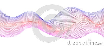 Dynamic flowing wave lines design element. Futuristi ccolorful sound wave pattern Vector Illustration