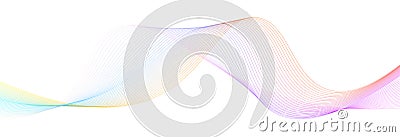 Dynamic flowing wave lines design element. Futuristi ccolorful sound wave pattern Vector Illustration