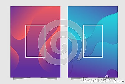 Orange, Cyan, purple and blue dynamic Fluid movement abstract background Vector Illustration