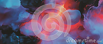 Dynamic gradients blend in vibrant colors creating fluid, abstract transformations Stock Photo