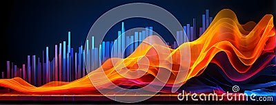 dynamic graph with fluctuating data points in vibrant colors Stock Photo