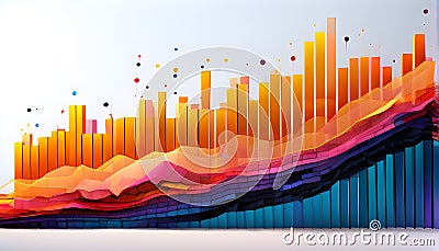 dynamic graph with fluctuating data points in vibrant colors Stock Photo