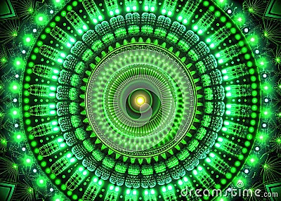 Dynamic Green Geometric Circle Radial Animation Loop Seamless 3D VJ Background for Minimalist Visuals Audio Reactive Stock Photo
