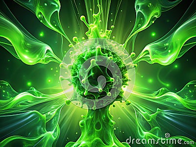 Dynamic Green Plasma Loop Animation 4K Vertical Flowing Abstract Background for Video Presentations and Posters Stock Photo