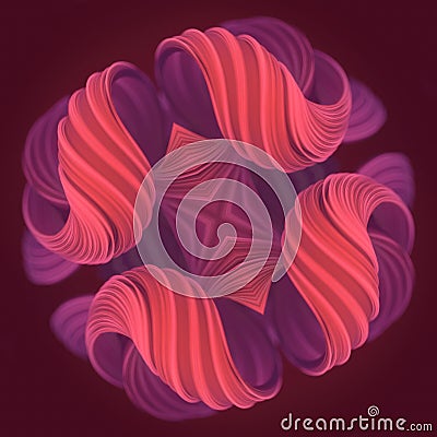 A dynamic illustration with graceful undulating structures that gently curve in space. 3d rendering Cartoon Illustration