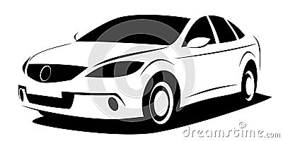 Dynamic illustration of a modern aerodynamic car which can be used as a logo Vector Illustration