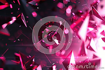 A dynamic image of red and white triangles in motion. Suitable for graphic design projects Stock Photo