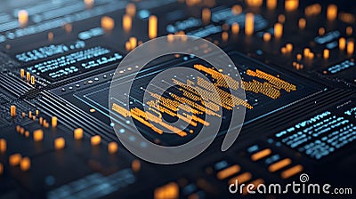 Dynamic Insight into Data Processing: A Close-Up of High-Tech Visualization Software in Action Stock Photo