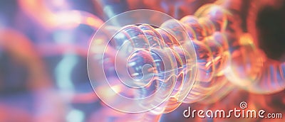 Dynamic interaction of abstract sound waves creating immersive visuals in 3D space Stock Photo