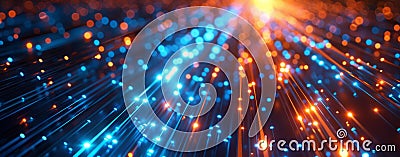 Dynamic Light Streaks Background, Generative AI Stock Photo