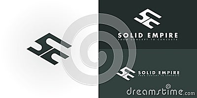 The dynamic logo design creatively integrates the initial SE into an interlocking geometric form Vector Illustration