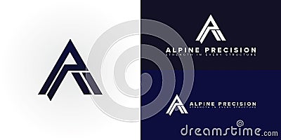 The dynamic logo design creatively integrates the initials AP into a bold, triangular shape Vector Illustration