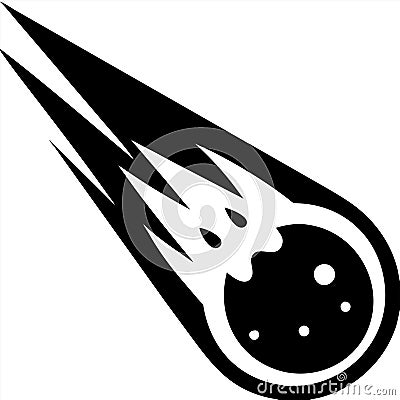 Dynamic Meteor Comet Vector Illustration for Tattoos and Graphic Design Projects Cartoon Illustration