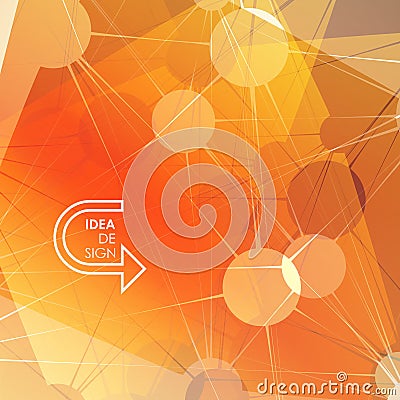 Dynamic molecule structure. Science and connection concept. Neurons abstract ball Vector Illustration