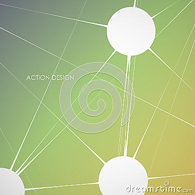 Dynamic molecule structure. Science and connection concept. Neurons abstract ball Vector Illustration