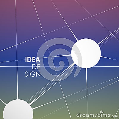 Dynamic molecule structure. Science and connection concept. Neurons abstract ball Vector Illustration