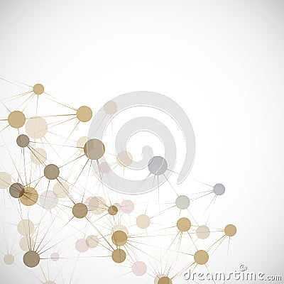 Dynamic molecule structure. Science and connection concept. Neurons abstract ball Vector Illustration