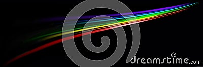 Dynamic multicolored glowing lines on a black background Stock Photo