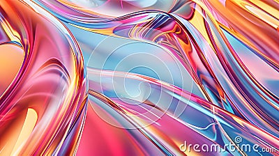 Dynamic Multicolored Gradient Design Radiating High-tech Sophistication and Retrofuturistic Aesthetic Stock Photo