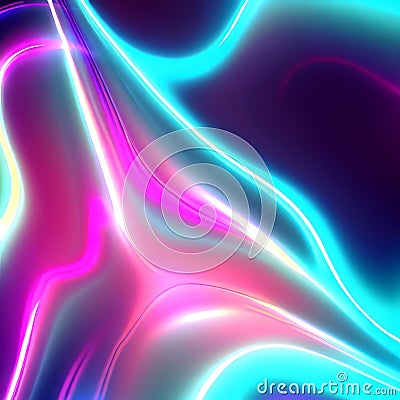 Dynamic neon wave background Stock Photo