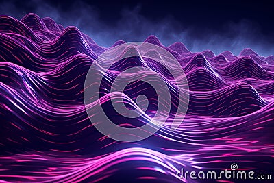 Dynamic Neon Waves Stock Photo