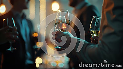 Energetic Networking Event: Business Professionals in Action. Generative AI Stock Photo