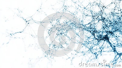 Dynamic neural network connections on light background depicting complex biological patterns Stock Photo