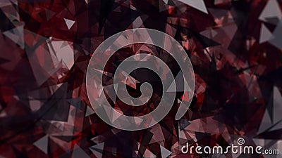 Dynamic pattern closeup background of red white black polygons which look like mirrors sparkle like a ruby Stock Photo